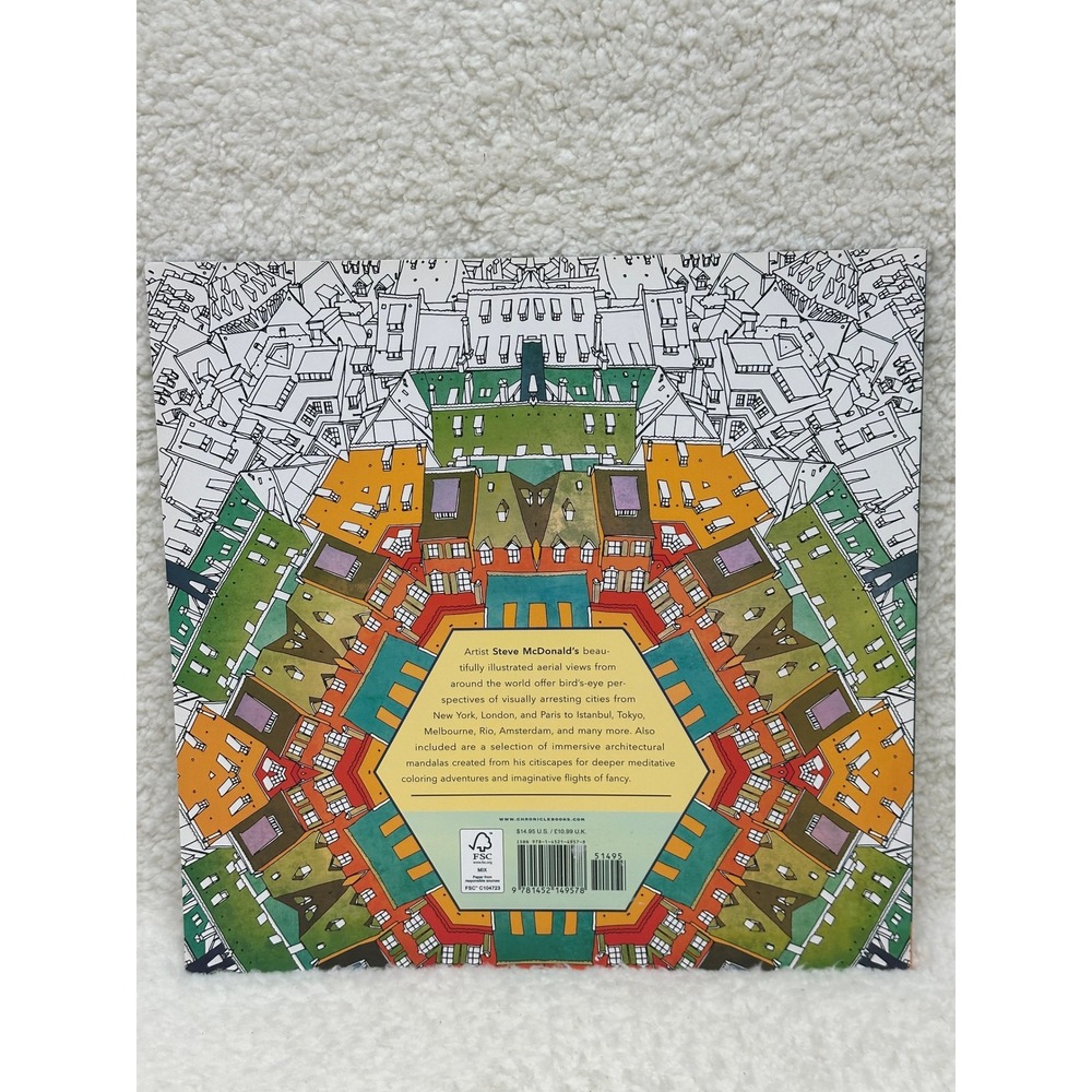 Chronicle Books Fantastic Cities Coloring Book Steve McDonald Architecture Views - Picture 2 of 4